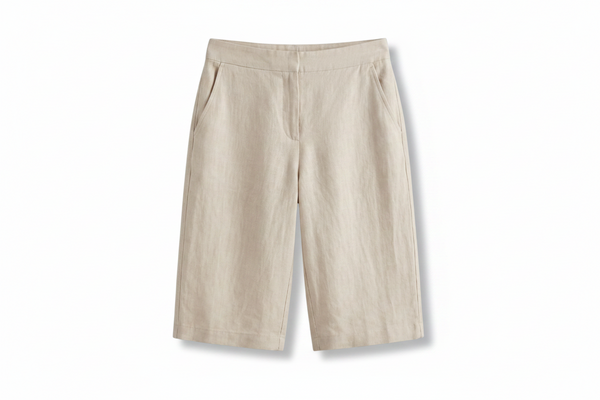 Damen-Shorts mit hoher Taille, knielang mit schrägen Taschen-Shorts for women-Alpenkind