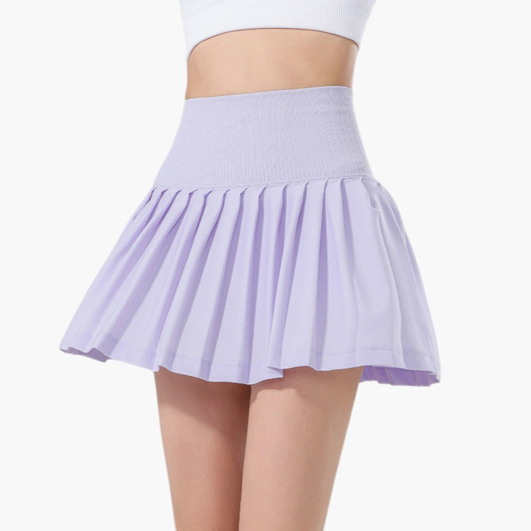 Damen Skort mit hohem Bund, Faltenstruktur und elastischem Bund-Skirt for women-Alpenkind