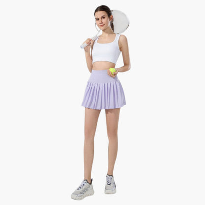 Damen Skort mit hohem Bund, Faltenstruktur und elastischem Bund-Skirt for women-Alpenkind
