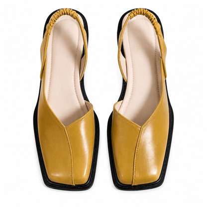 Damen Slingback Flache Schuhe mit Quadratischer Spitze-Footwear for women-Alpenkind