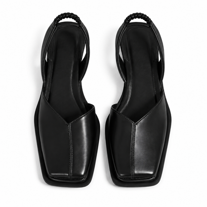 Damen Slingback Flache Schuhe mit Quadratischer Spitze-Footwear for women-Alpenkind