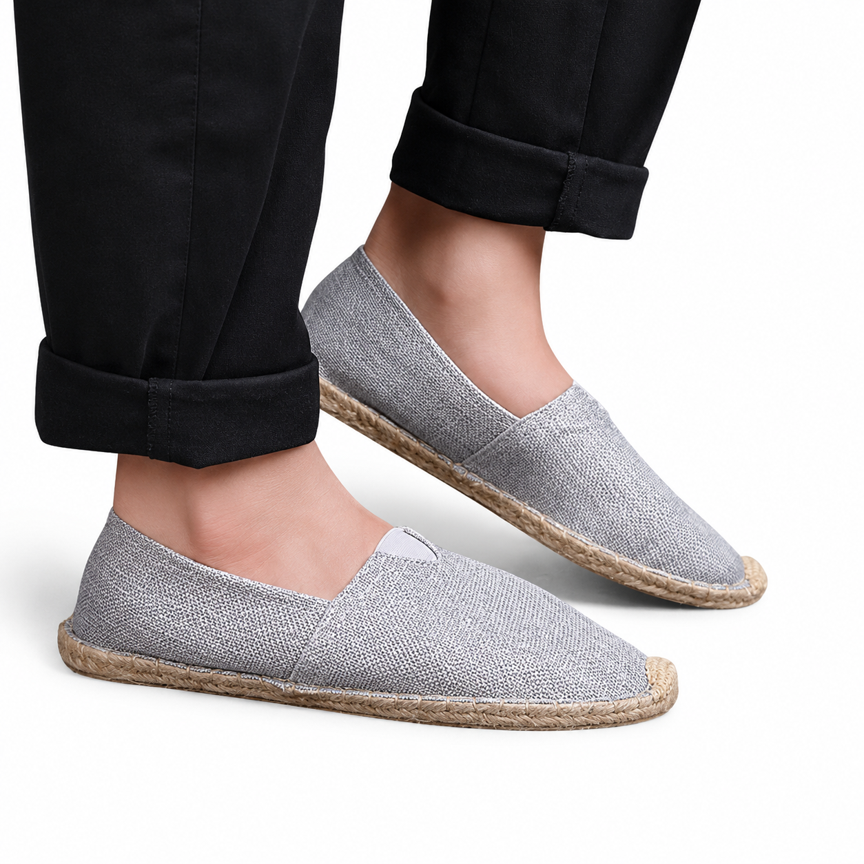 Damen Slipper im Espadrille Stil mit Geflochtenem Sohlenrand-Dress shoes for men-Alpenkind