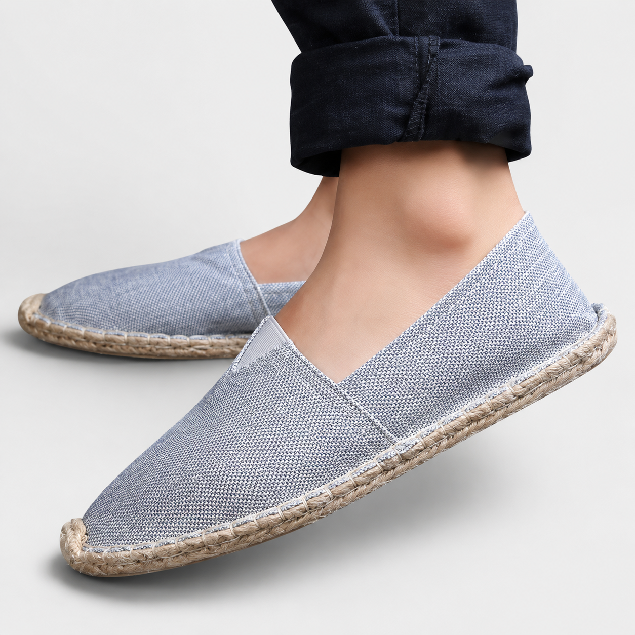 Damen Slipper im Espadrille Stil mit Geflochtenem Sohlenrand-Dress shoes for men-Alpenkind