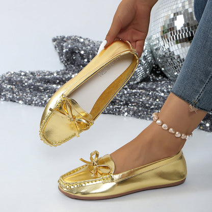 Damen Slipper-Loafer mit Schleifendetail und Genähter Oberfläche-Footwear for women-Alpenkind