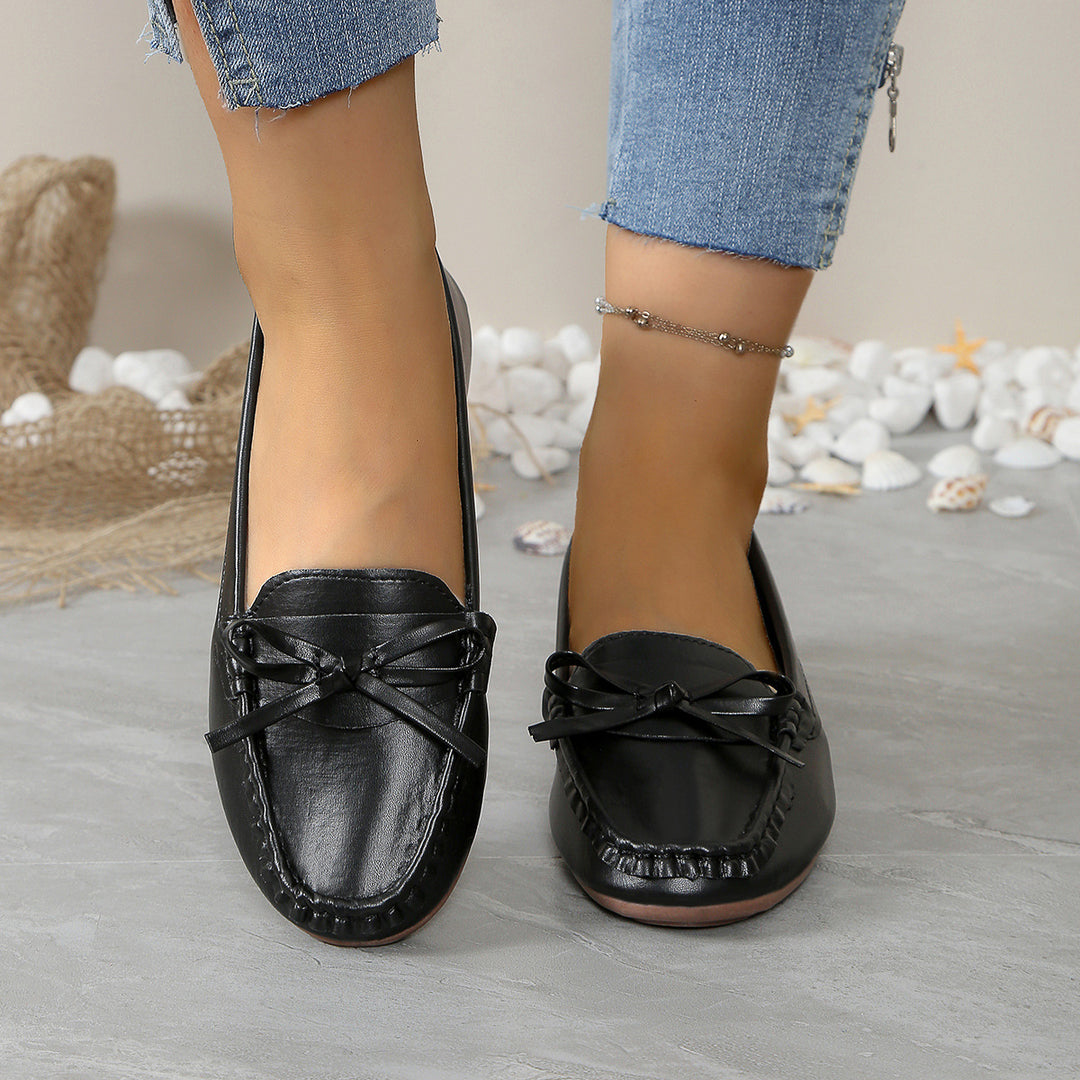 Damen Slipper-Loafer mit Schleifendetail und Genähter Oberfläche-Footwear for women-Alpenkind