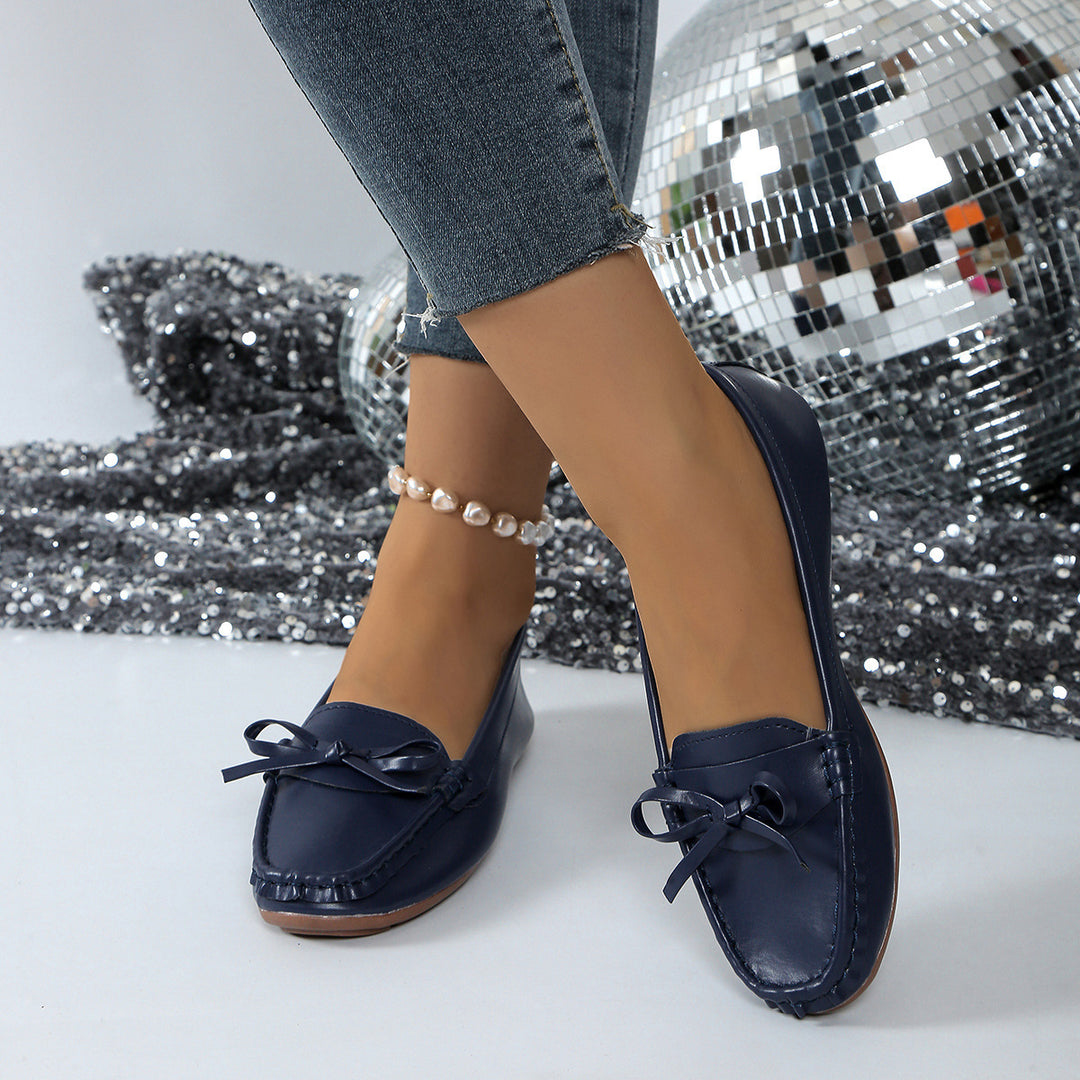 Damen Slipper-Loafer mit Schleifendetail und Genähter Oberfläche-Footwear for women-Alpenkind