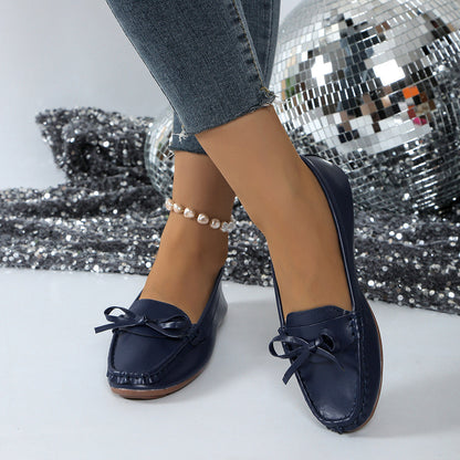 Damen Slipper-Loafer mit Schleifendetail und Genähter Oberfläche-Footwear for women-Alpenkind