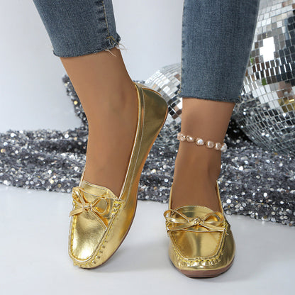 Damen Slipper-Loafer mit Schleifendetail und Genähter Oberfläche-Footwear for women-Alpenkind