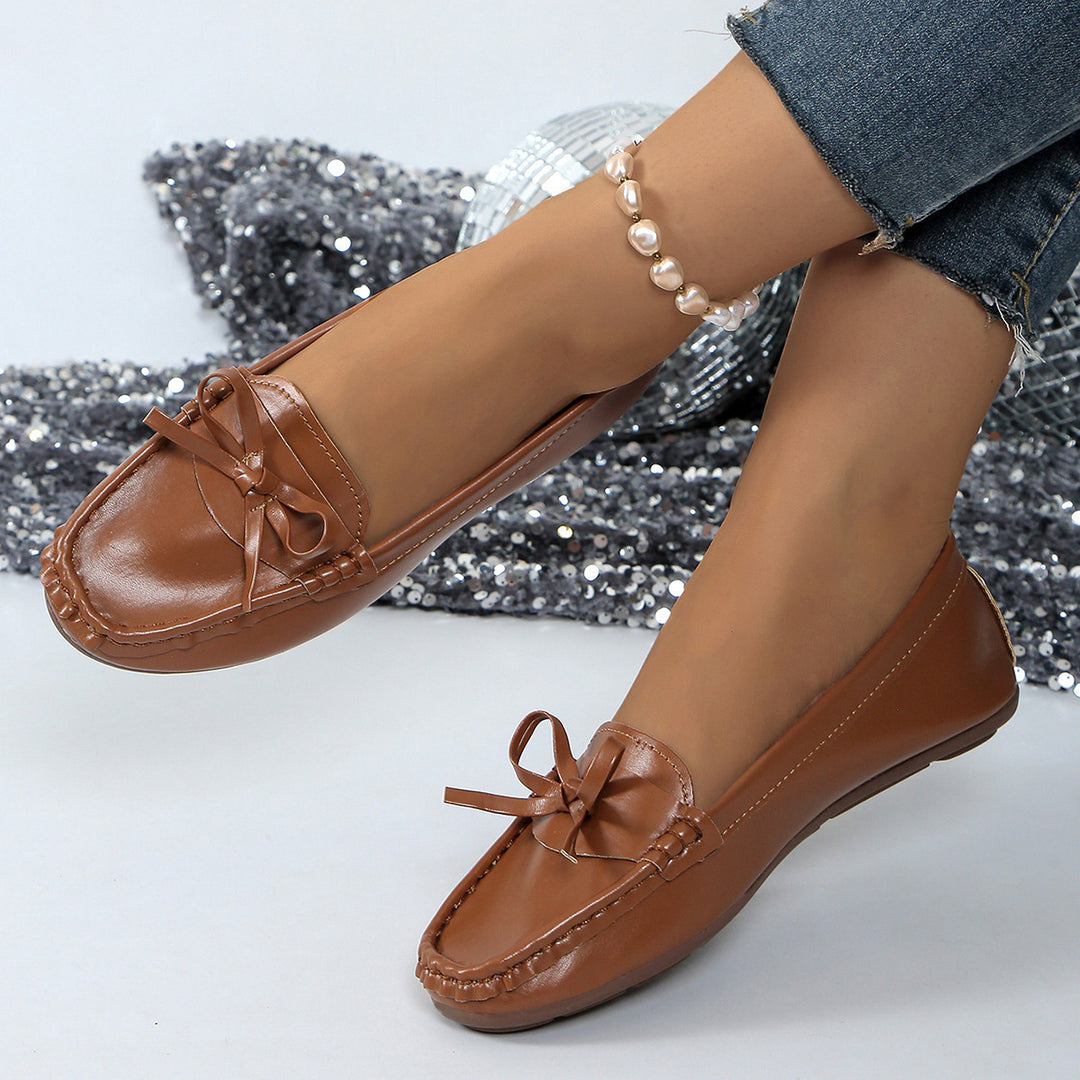 Damen Slipper-Loafer mit Schleifendetail und Genähter Oberfläche-Footwear for women-Alpenkind