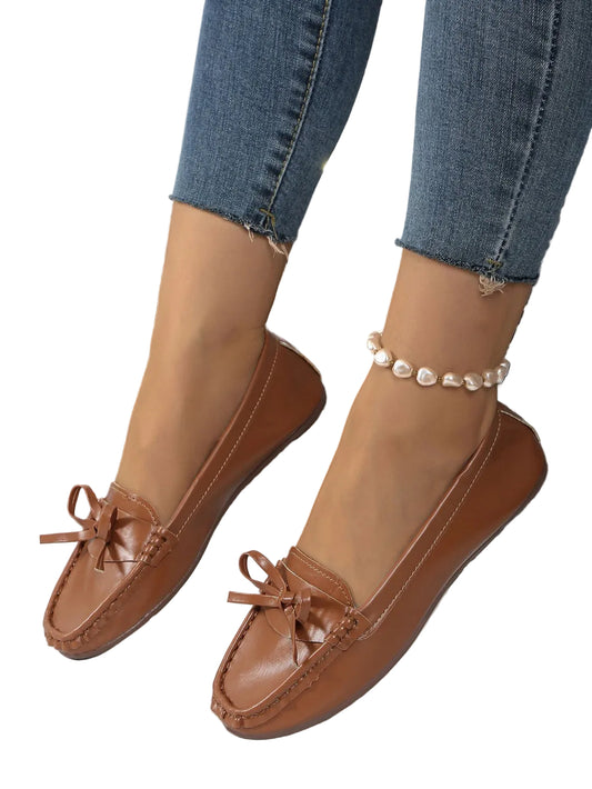 Damen Slipper-Loafer mit Schleifendetail und Genähter Oberfläche-Footwear for women-Alpenkind
