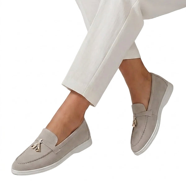 Damen-Slipper mit Quasten-Detail und flacher Sohle-Footwear for women-Alpenkind