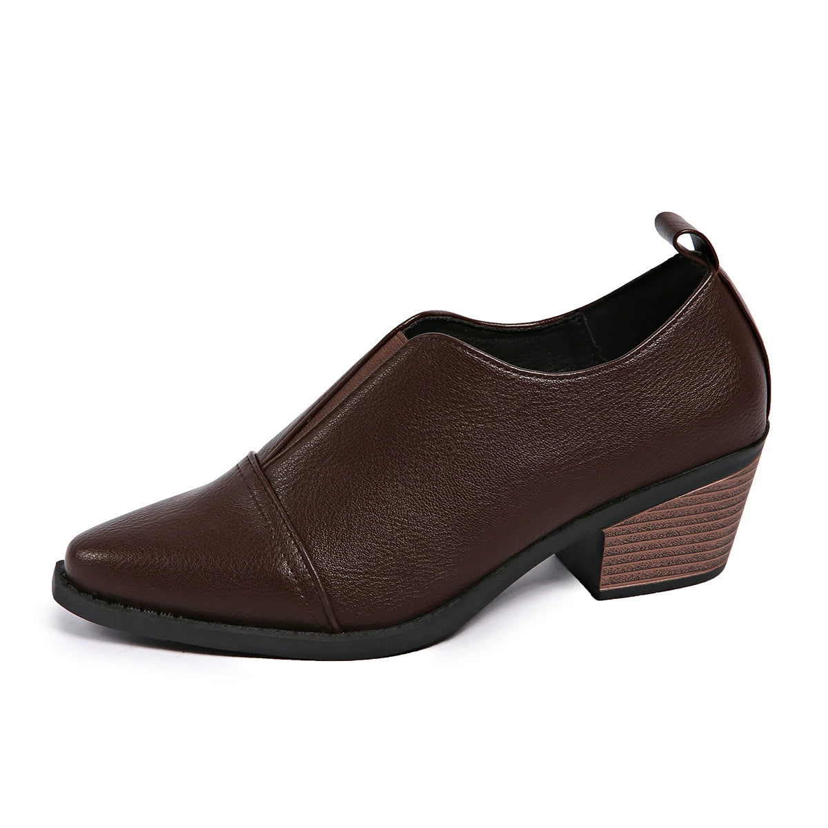 Damen Slipper-Schuhe mit Niedrigem Blockabsatz und Nahtdetail-Footwear for women-Alpenkind