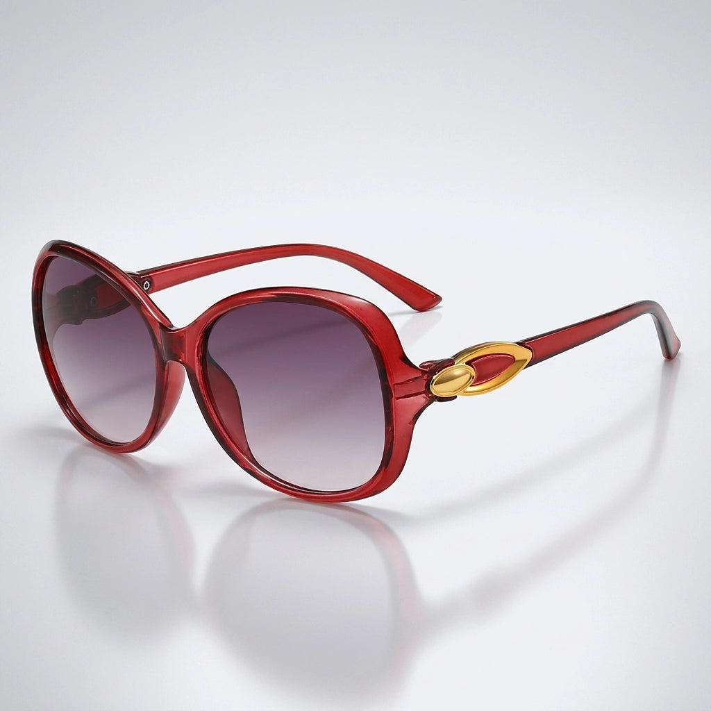 Damen-Sonnenbrille mit Schmetterlingsform und Metallic-Akzenten-Glasses for women-Alpenkind