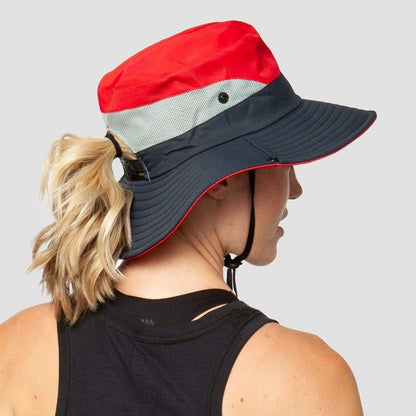 Damen Sonnenhut mit breiter Krempe und Pferdeschwanz-Öffnung-Accessories for Women-Alpenkind