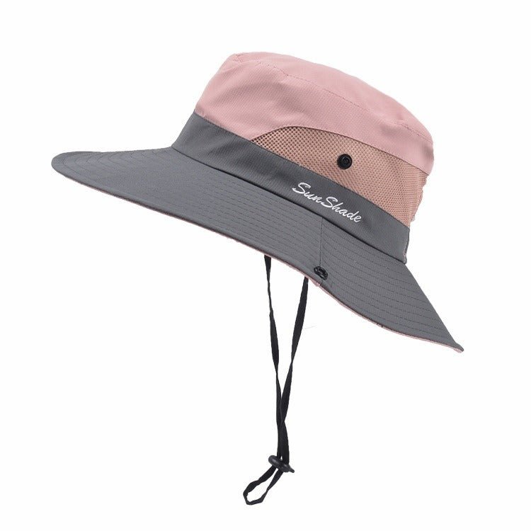 Damen Sonnenhut mit breiter Krempe und Pferdeschwanz-Öffnung-Accessories for Women-Alpenkind