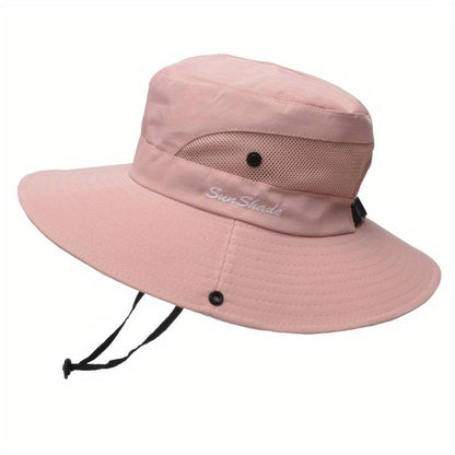 Damen Sonnenhut mit breiter Krempe und Pferdeschwanz-Öffnung-Accessories for Women-Alpenkind