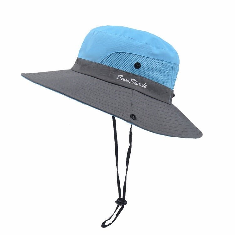 Damen Sonnenhut mit breiter Krempe und Pferdeschwanz-Öffnung-Accessories for Women-Alpenkind