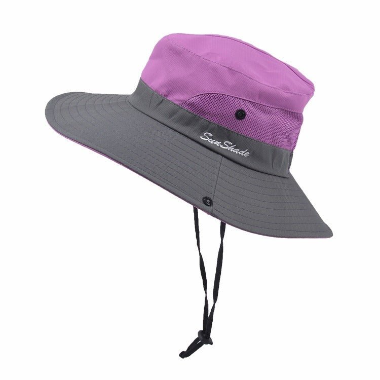 Damen Sonnenhut mit breiter Krempe und Pferdeschwanz-Öffnung-Accessories for Women-Alpenkind