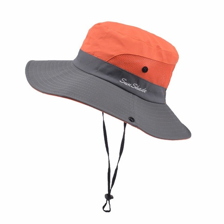Damen Sonnenhut mit breiter Krempe und Pferdeschwanz-Öffnung-Accessories for Women-Alpenkind