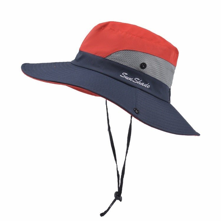 Damen Sonnenhut mit breiter Krempe und Pferdeschwanz-Öffnung-Accessories for Women-Alpenkind