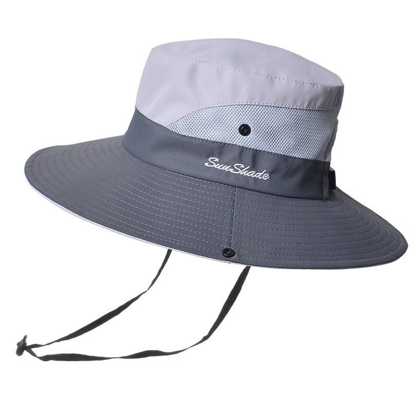 Damen Sonnenhut mit breiter Krempe und Pferdeschwanz-Öffnung-Accessories for Women-Alpenkind