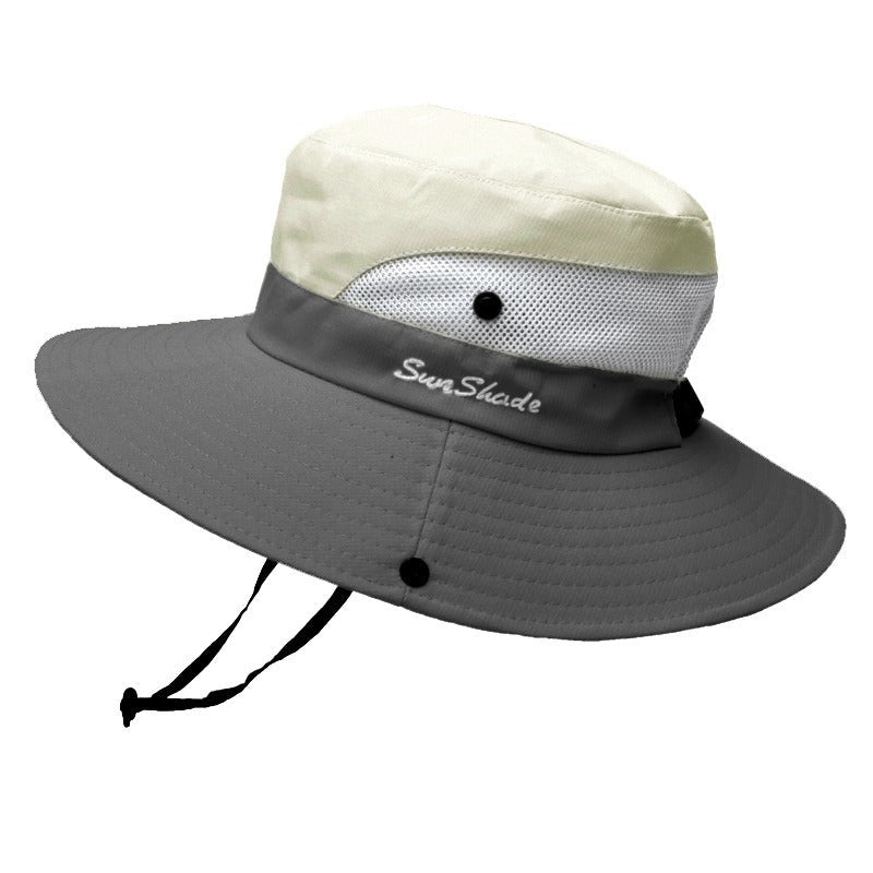 Damen Sonnenhut mit breiter Krempe und Pferdeschwanz-Öffnung-Accessories for Women-Alpenkind