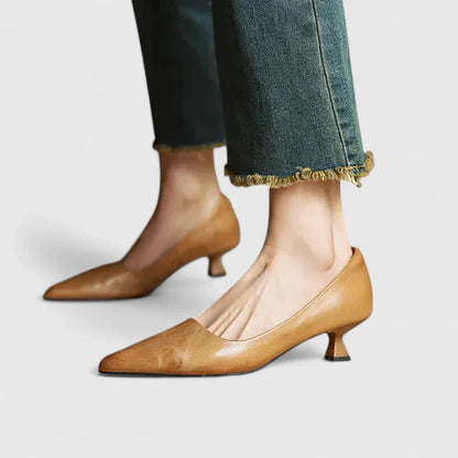 Damen Spitze Slip-On Pumps mit Niedrigem Absatz-Footwear for women-Alpenkind