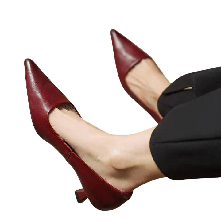 Damen Spitze Slip-On Pumps mit Niedrigem Absatz