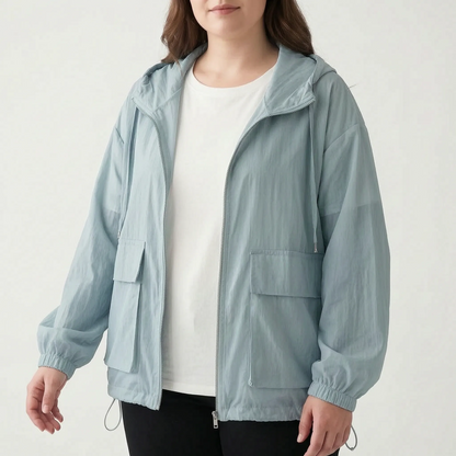 Damen-Sportjacke mit Kapuze und Reißverschluss-Jacket for women-Alpenkind