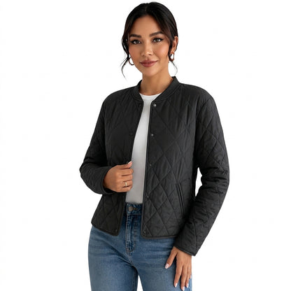 Damen-Steppbomberjacke mit Druckknöpfen-Jacket for women-Alpenkind