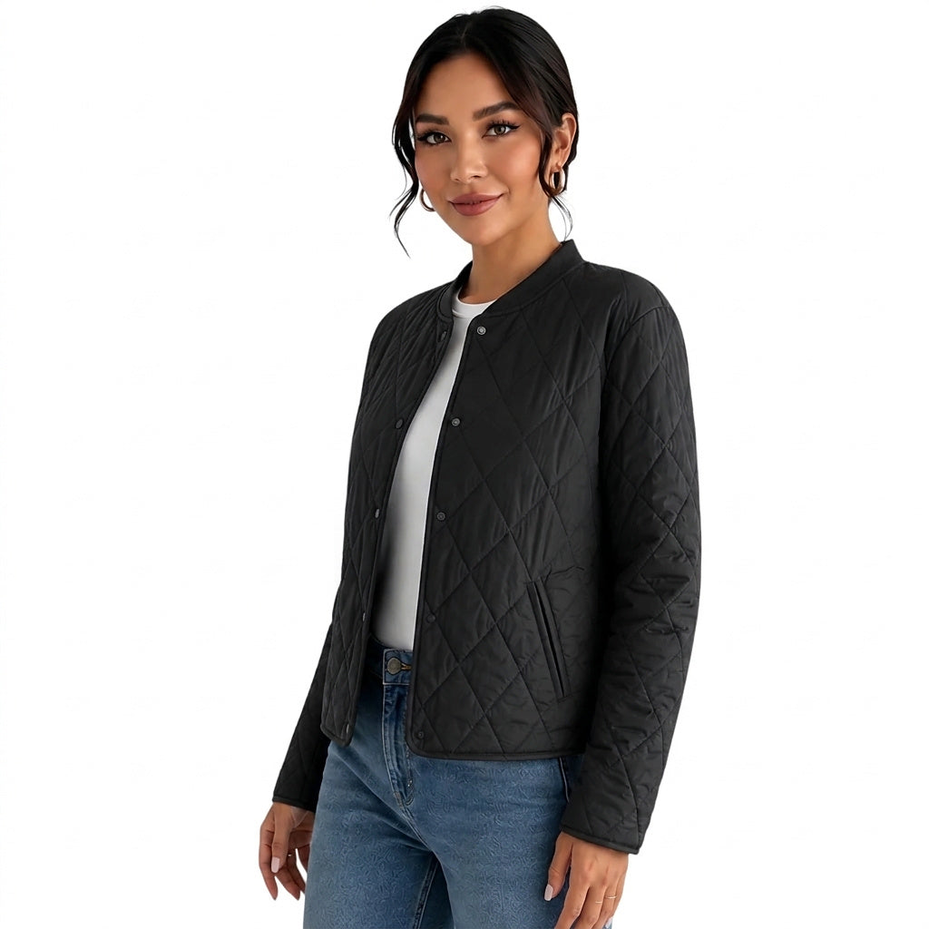 Damen-Steppbomberjacke mit Druckknöpfen-Jacket for women-Alpenkind