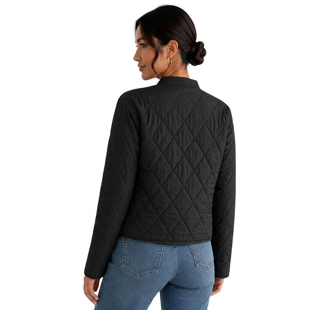 Damen-Steppbomberjacke mit Druckknöpfen-Jacket for women-Alpenkind