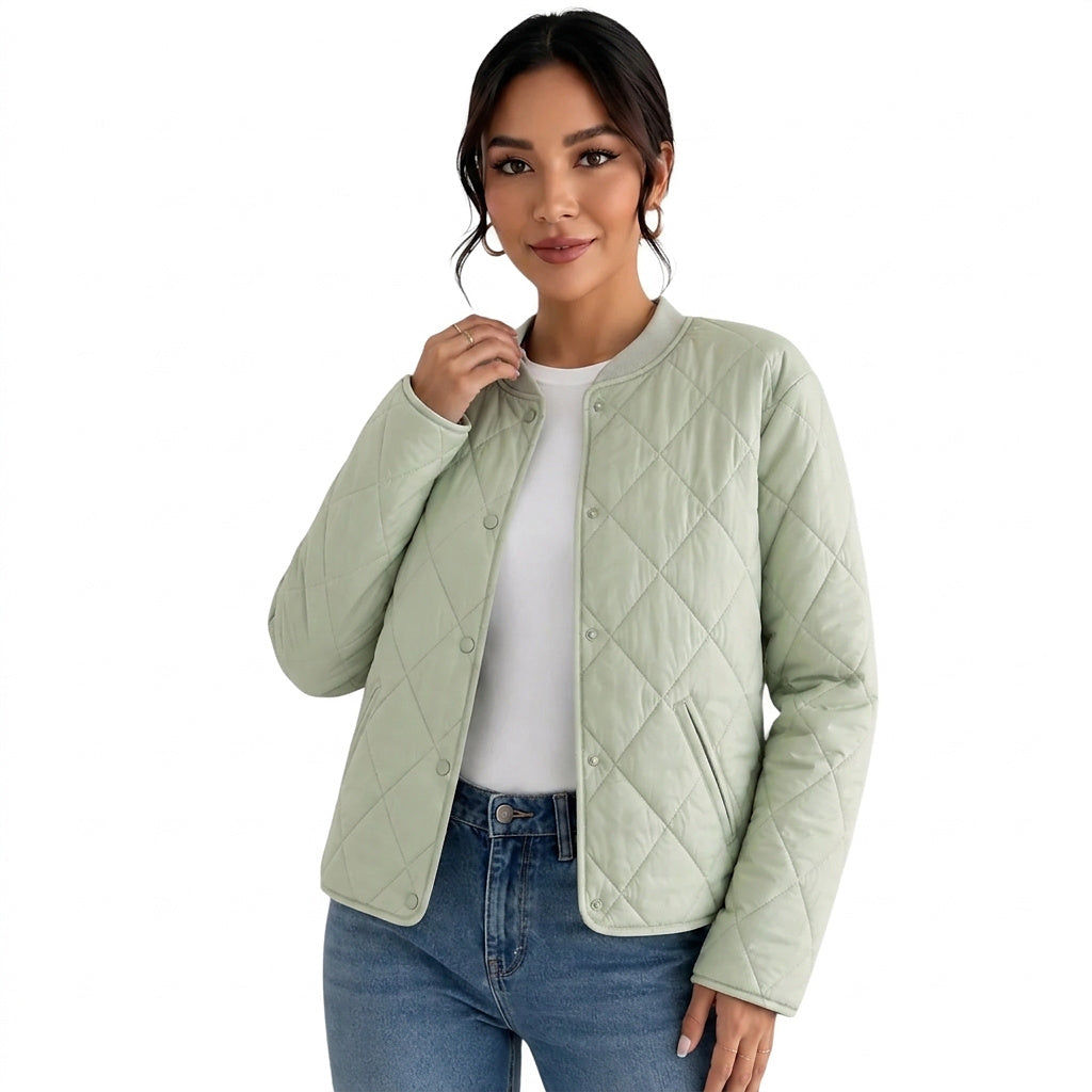Damen-Steppbomberjacke mit Druckknöpfen-Jacket for women-Alpenkind
