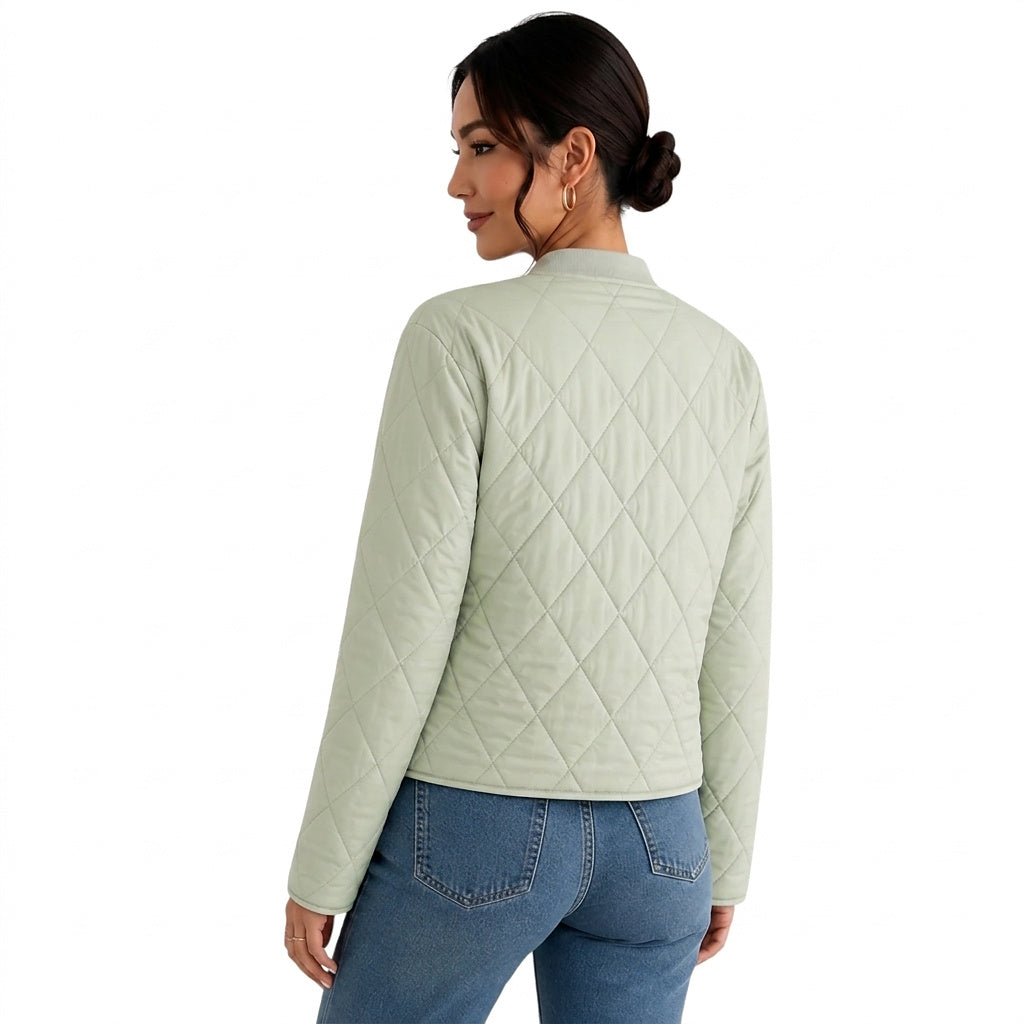 Damen-Steppbomberjacke mit Druckknöpfen-Jacket for women-Alpenkind