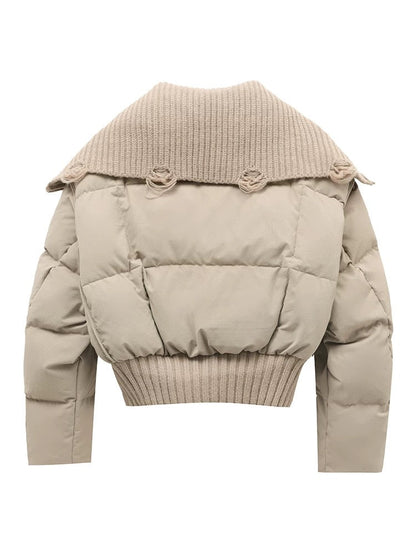 Damen-Steppjacke mit geripptem Strickkragen und Saum-Jacket for women-Alpenkind