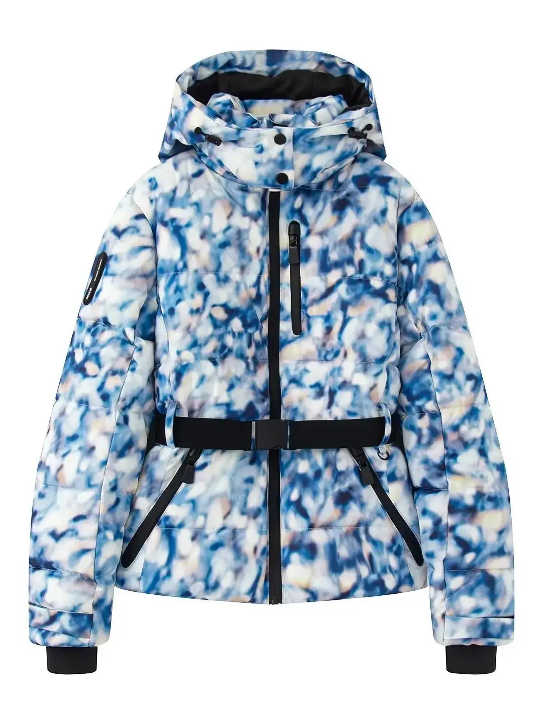 Damen-Steppjacke mit Gürtel und Kapuze-Jacket for women-Alpenkind