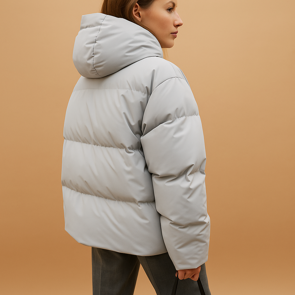 Damen-Steppjacke mit Kapuze und Reißverschluss-Jacket for women-Alpenkind