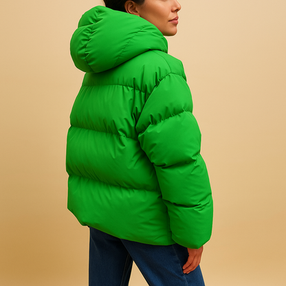 Damen-Steppjacke mit Kapuze und Reißverschluss-Jacket for women-Alpenkind