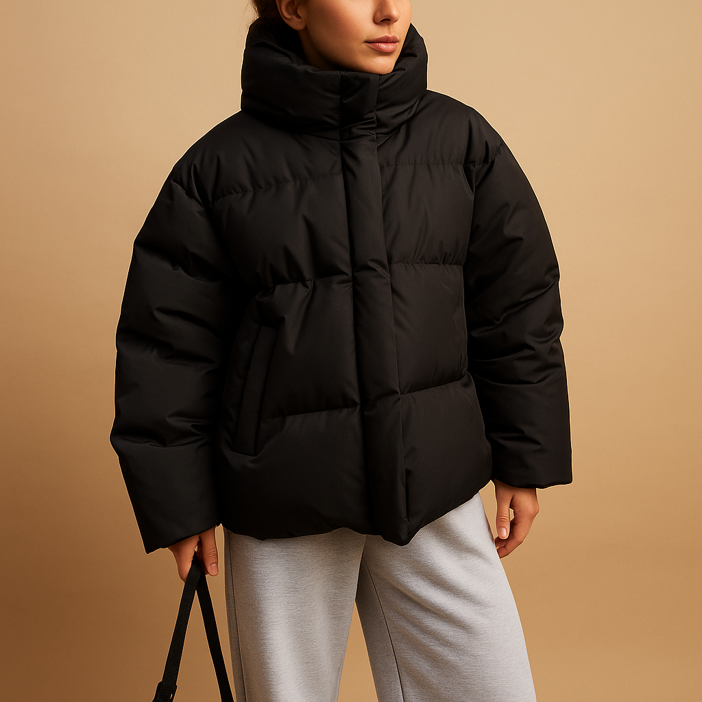 Damen-Steppjacke mit Kapuze und Reißverschluss-Jacket for women-Alpenkind