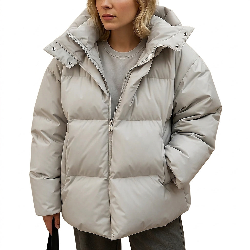 Damen-Steppjacke mit Kapuze und Reißverschluss-Jacket for women-Alpenkind