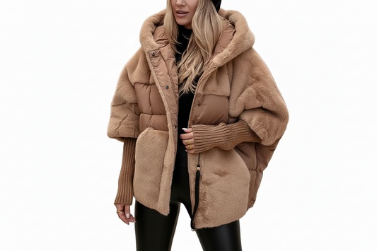 Damen Steppjacke mit Kapuze und Struktureinsätzen-Women Outerwear-Alpenkind