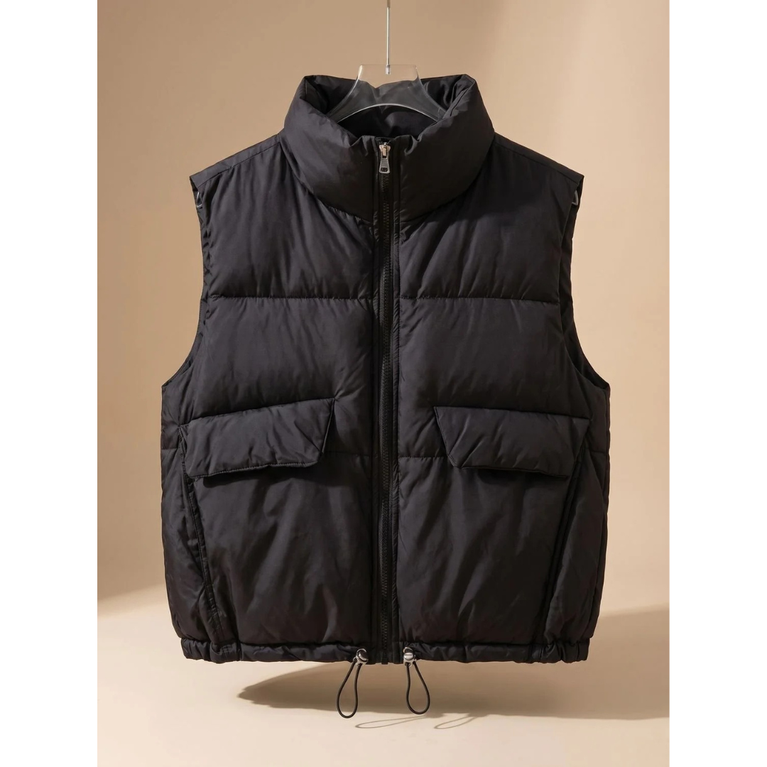 Damen-Steppweste mit Pattentaschen und Kordelzug am Saum-Vest for women-Alpenkind