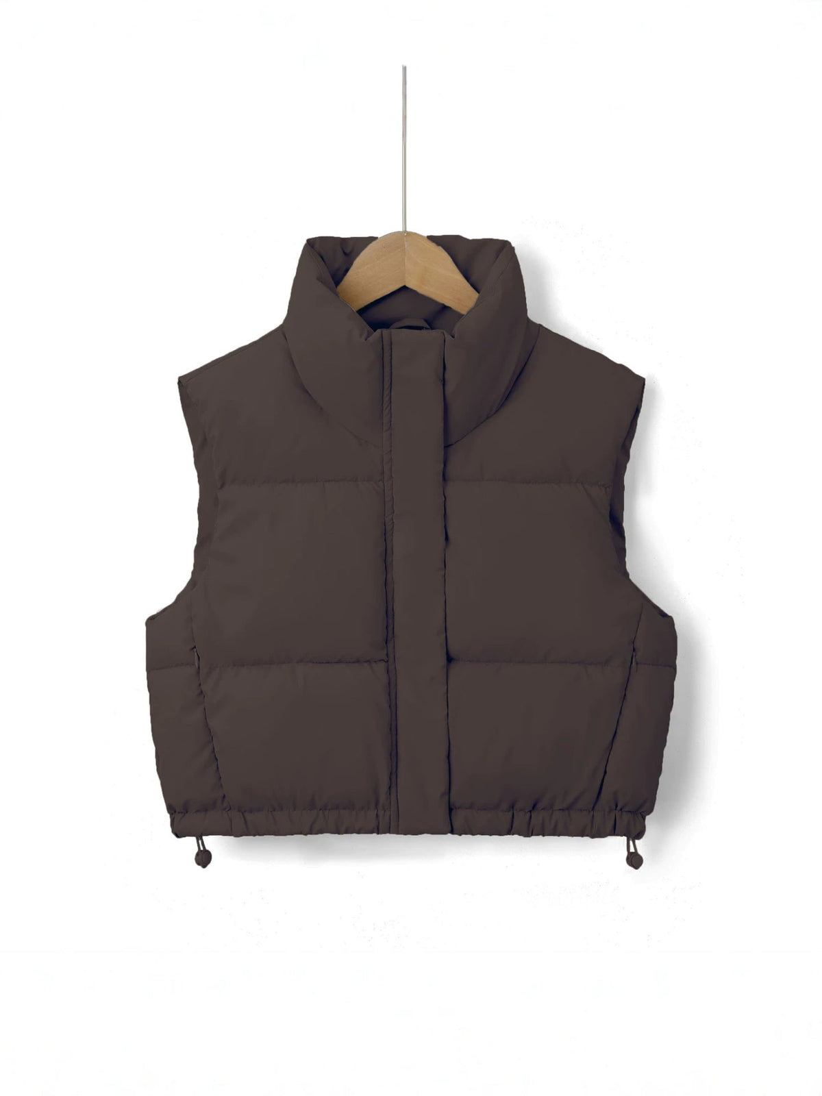 Damen-Steppweste mit Stehkragen und Kordelzug am Saum-Vests for women-Alpenkind