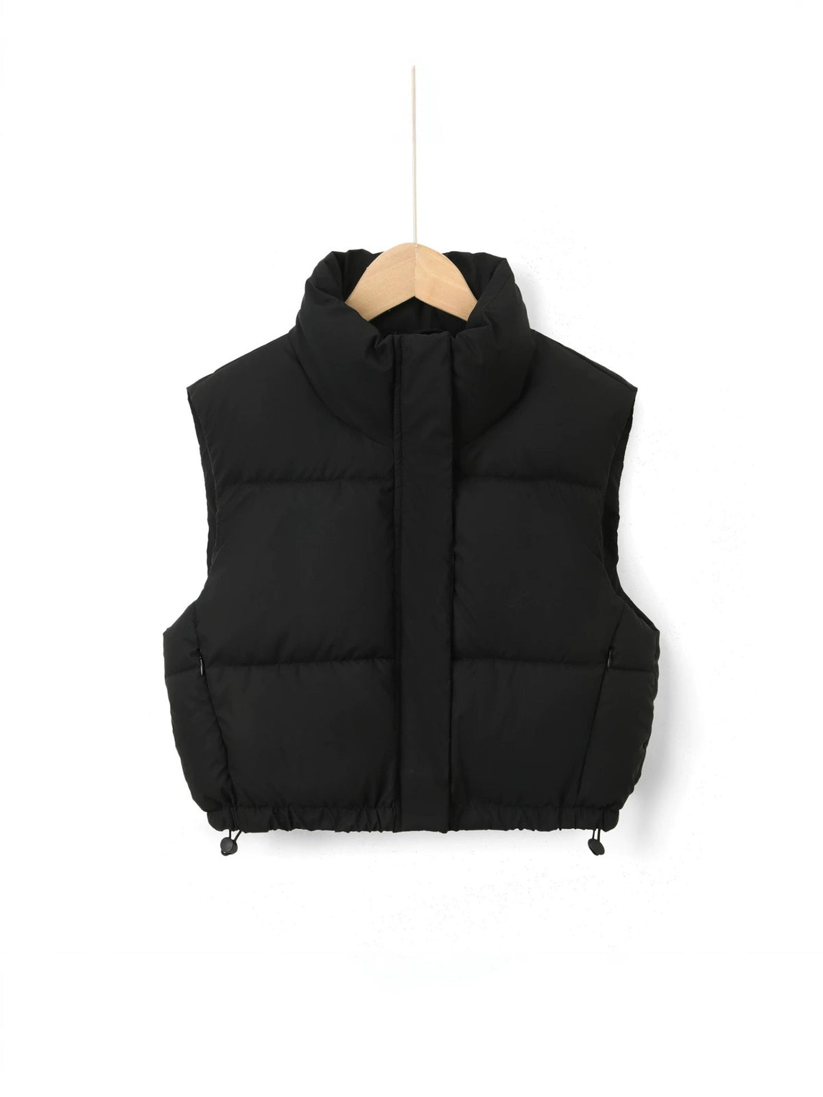 Damen-Steppweste mit Stehkragen und Kordelzug am Saum-Vests for women-Alpenkind