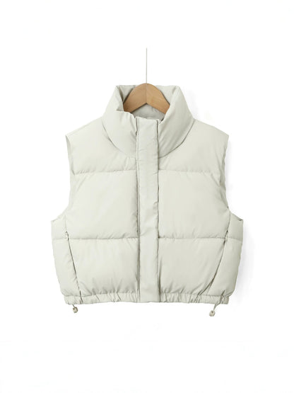 Damen-Steppweste mit Stehkragen und Kordelzug am Saum-Vests for women-Alpenkind
