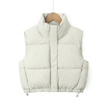 Damen-Steppweste mit Stehkragen und Kordelzug am Saum-Vests for women-Alpenkind