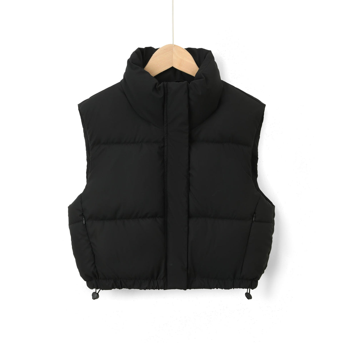 Damen-Steppweste mit Stehkragen und Kordelzug am Saum-Vests for women-Alpenkind