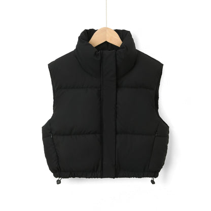 Damen-Steppweste mit Stehkragen und Kordelzug am Saum-Vests for women-Alpenkind