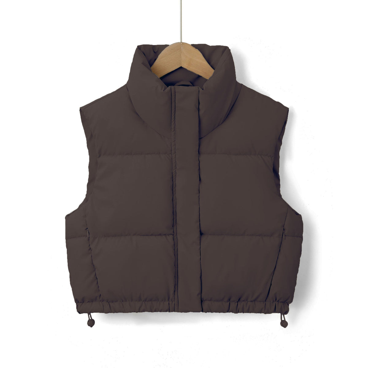 Damen-Steppweste mit Stehkragen und Kordelzug am Saum-Vests for women-Alpenkind