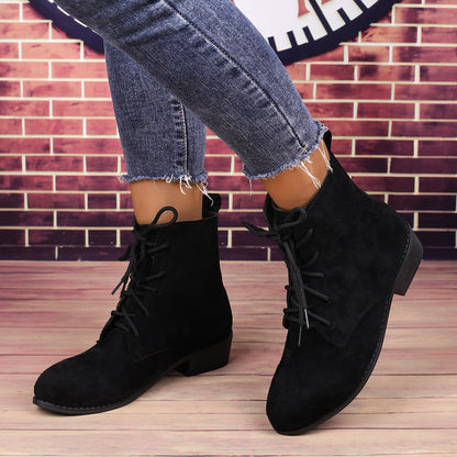 Damen-Stiefeletten mit Blockabsatz und Schnürung-Footwear for women-Alpenkind